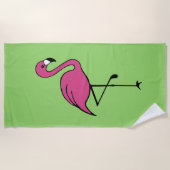 Retro Pink Flamingo Pool Beach Handtuchgeschenk Strandtuch (Vorderseite)
