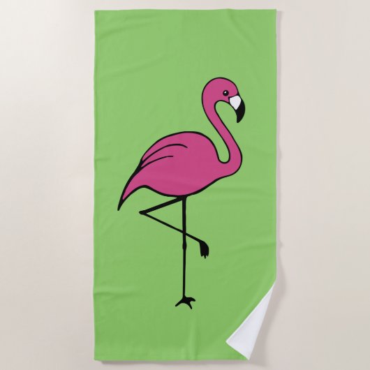 Retro Pink Flamingo Pool Beach Handtuchgeschenk Strandtuch (Vorderseite)
