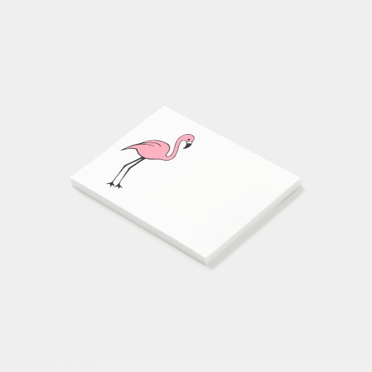 Retro Pink Flamingo Post it Notes Geschenk Post-it Klebezettel (angewinkelt)