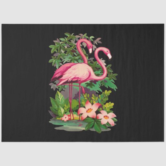 Retro Pink Flamingos Classic Seidenpapier (Vorderseite)