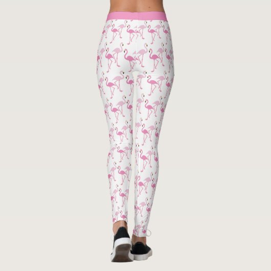 Retro Pink Flamingos Tropical Pattern Yoga Leggings (Rückseite)