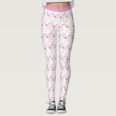 Retro Pink Flamingos Tropical Pattern Yoga Leggings (Vorderseite)
