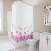 Retro Pink Floral Boho Shower Curtain Duschvorhang (Beispiel)