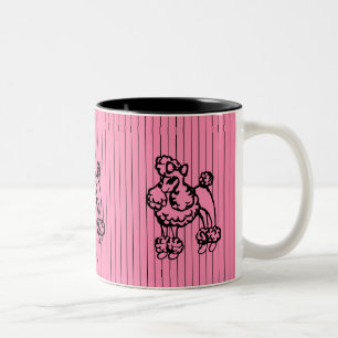 Retro Pink Französisch Poodle Tasse Geschenk
