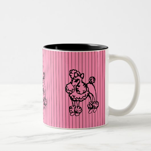 Retro Pink Französisch Poodle Tasse Geschenk (Rechts)