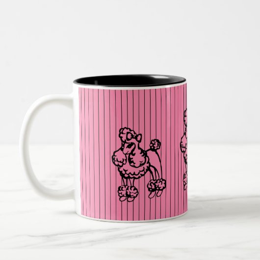 Retro Pink Französisch Poodle Tasse Geschenk (Links)