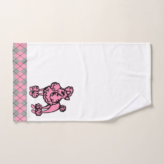 Retro Pink French Poodle Badetücher Set (Handtuch)