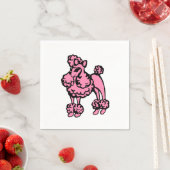 Retro Pink French Poodle Party Napkins Serviette (Beispiel)