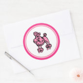 Retro Pink French Poodle Stickers (Umschlag)