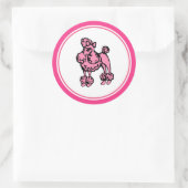 Retro Pink French Poodle Stickers (Tasche)