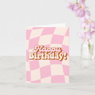 Retro Pink Geburtstagskarte Karte