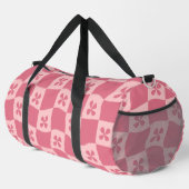 Retro Pink Gelb gedecktes Muster Duffle Bag (Rechte Ecke)