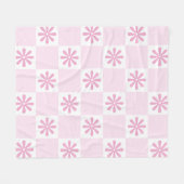 Retro Pink Gelb gedecktes Muster Fleecedecke (Vorderseite (Horizontal))