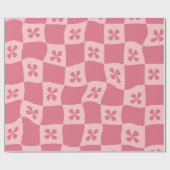 Retro Pink Gelb gedecktes Muster Geschenkpapier (Flach)