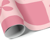 Retro Pink Gelb gedecktes Muster Geschenkpapier (Rolleneckpunkt)