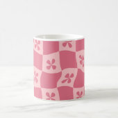 Retro Pink Gelb gedecktes Muster Kaffeetasse (Mittel)