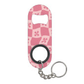 Retro Pink Gelb gedecktes Muster Mini Flaschenöffner (Rückseite)