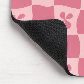 Retro Pink Gelb gedecktes Muster Mousepad (Ecke)
