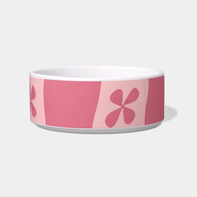 Retro Pink Gelb gedecktes Muster Napf (Vorderseite)