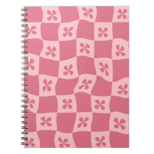 Retro Pink Gelb gedecktes Muster Notizblock