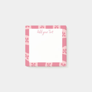 Retro Pink Gelb gedecktes Muster Post-it Klebezettel