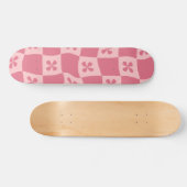 Retro Pink Gelb gedecktes Muster Skateboard (Horizontal)