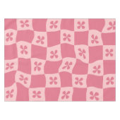 Retro Pink Gelb gedecktes Muster Tischdecke (Vorderseite (Horizontal))