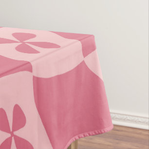 Retro Pink Gelb gedecktes Muster Tischdecke