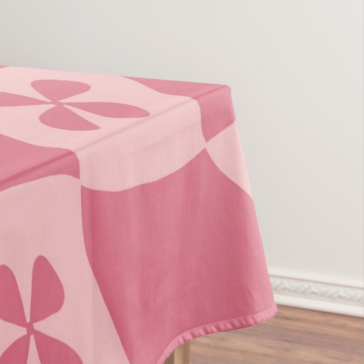 Retro Pink Gelb gedecktes Muster Tischdecke (Beispiel)
