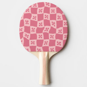 Retro Pink Gelb gedecktes Muster Tischtennis Schläger