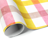 Retro Pink Gelb Karo Pattern OsterGirl Geschenkpapier (Rolleneckpunkt)