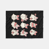 Retro Pink Ghost Reading Halloween Garening Mini Fleecedecke (Vorderseite (Horizontal))
