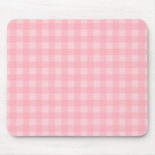 Retro Pink Gingham Checkered Pattern Hintergrund Mousepad (Vorne)