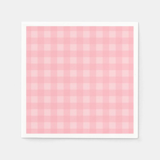 Retro Pink Gingham Checkered Pattern Hintergrund Serviette (Vorderseite)