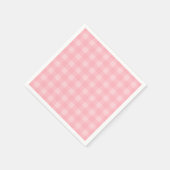 Retro Pink Gingham Checkered Pattern Hintergrund Serviette (Ecke)