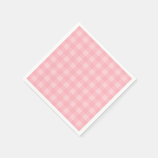 Retro Pink Gingham Checkered Pattern Hintergrund Serviette (Ecke)