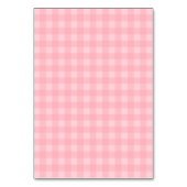 Retro Pink Gingham Checkered Pattern Hintergrund Tischnummer (Rückseite)