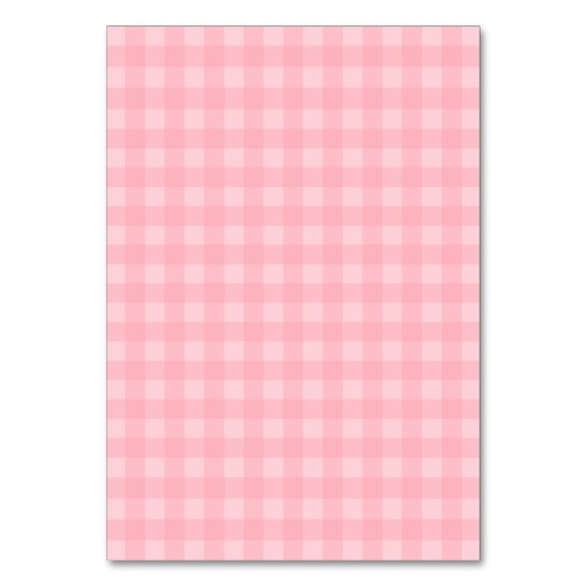 Retro Pink Gingham Checkered Pattern Hintergrund Tischnummer (Vorderseite)