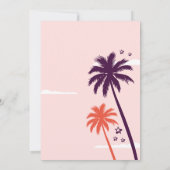 Retro Pink Girly Beach Junggeselinnen-Abschied Einladung (Rückseite)