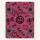 Retro Pink Girly Punk 90er Notizblock (Vorderseite)