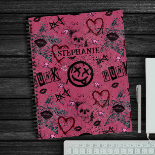 Retro Pink Girly Punk 90er Notizblock