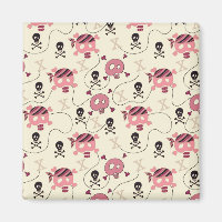 Retro Pink Girly Skull und Knochen