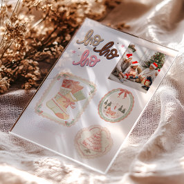 Retro Pink Green Christmas Acryleinladungen