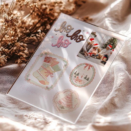 Retro Pink Green Christmas Acryleinladungen