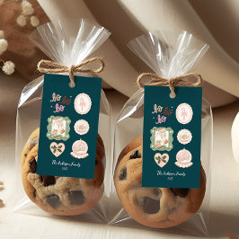 Retro Pink Green Christmas Geschenkanhänger