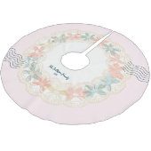 Retro Pink Green Christmas Polyester Weihnachtsbaumdecke (Schrägansicht)