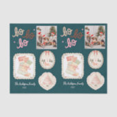 Retro Pink Green Christmas Seidenpapier (Vorderseite)