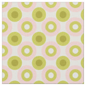 Retro Pink Green Circles Pattern Stoff (Nahaufnahme)