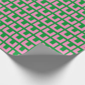 Retro Pink Green Geometric Mitte Jahrhundert Moder Geschenkpapier (Ecke)