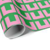Retro Pink Green Geometric Mitte Jahrhundert Moder Geschenkpapier (Rolleneckpunkt)
